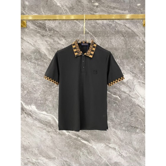 Louis Vuitton Slim Fit M-XXXL 2026 Spring/Summer Newest Jacquard Neckline PLO Short Sleeve